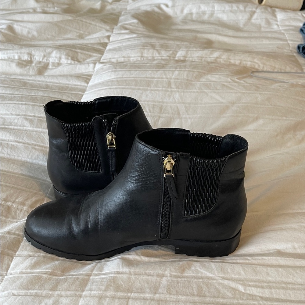 Sudini Black Leather Ankle Boots - Picture 4 of 5